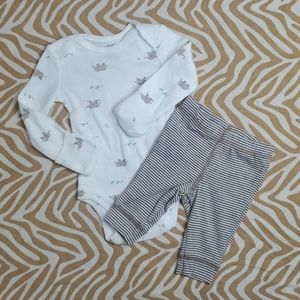 Carter's Brown Elephant Onesie and Pant Set